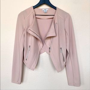 Bar III Dusty Pink Asymmetric Moto Jacket